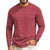 T-shirt casual a manica lunga raglan da uomo con girocollo, per l'uso quotidiano