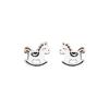 2026 Sterling Silver Rocking Horse Stud Earrings - Cute Zodiac Birth Year Jewelry for Pierced Ears