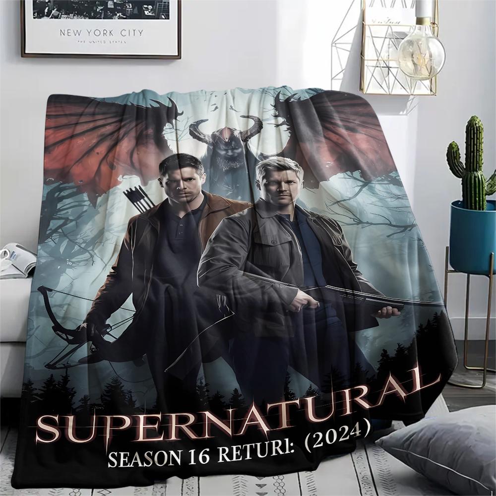 Supernatural Brothers Print Flannel Blanket,High Quality Comfortable for All Seasons,Home Decor,Warmth and Comfort,Perfect for Christmas Gifts