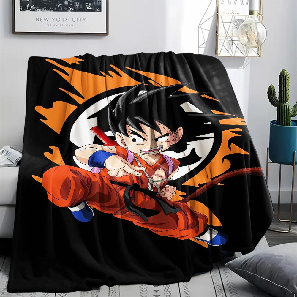 Coperta in Flanella con Stampa Personaggi Dragon Ball, Alta qualità Confortevole per Tutte le Stagioni, Arredamento per la Casa, Calore e Comfort, Perfetta per Regali di Natale