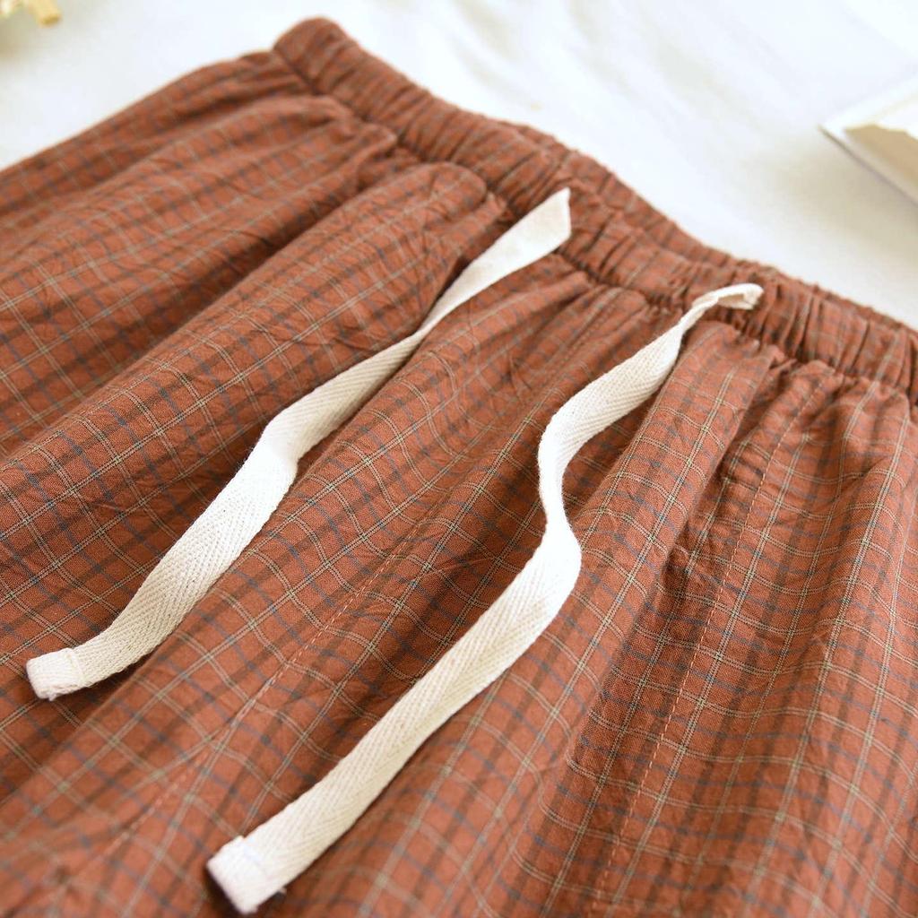 Damen Sommer Pyjama und Strandshorts aus reiner Baumwolle, gewaschen