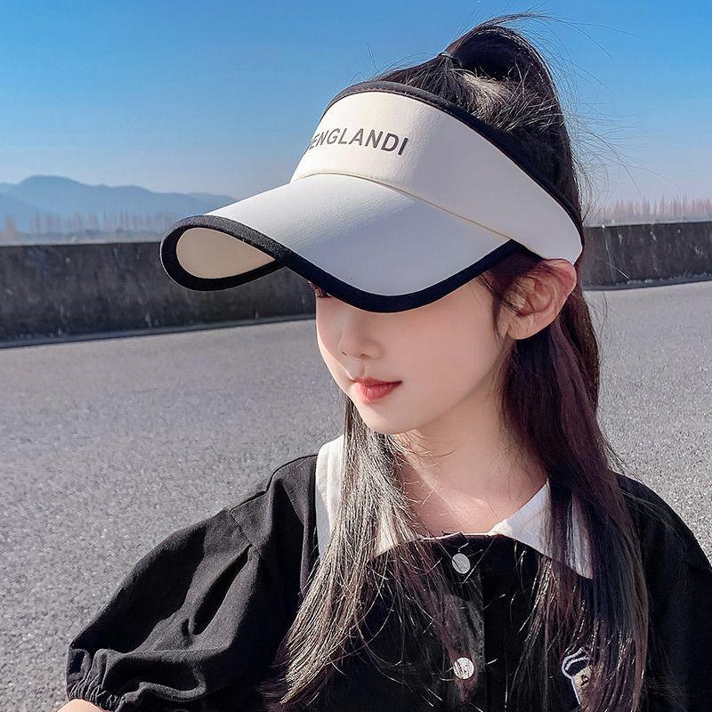 Kids' UV-Protection Ponytail Sun Visor - Boys' and Girls' Fashionable Topless Summer Hat