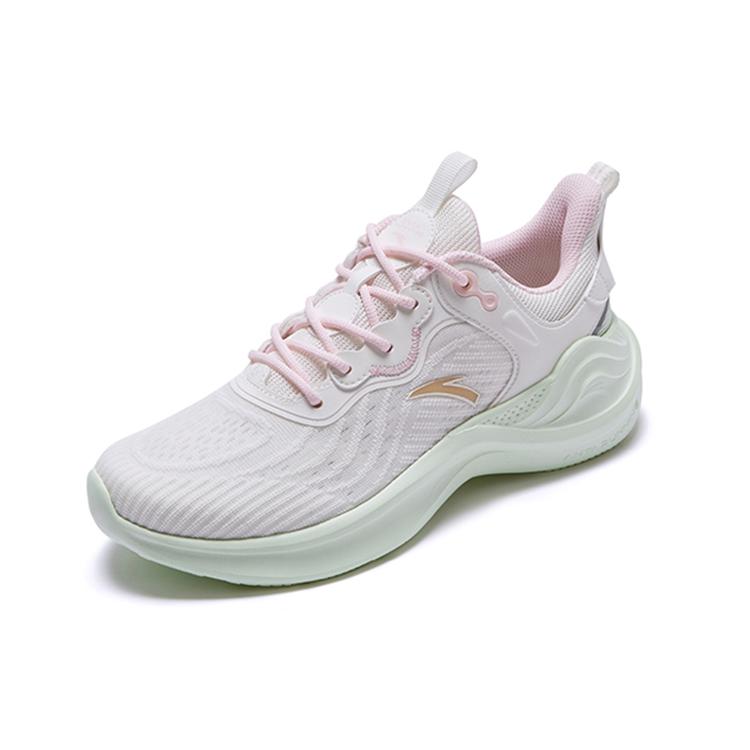 New Anta Ling Yun 3 Cushioned Anti-Slip Wear-Resistant Breathable Lightweight Low-Top Running Shoes Women's White Pink 922235540-1