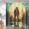 TropicalLife Bigfoot Funny Shower Curtain, Unique Cool Cloth Sasquatch Shower Curtain Set with 12 Hooks for Bathroom Decor Accessories Bathtub