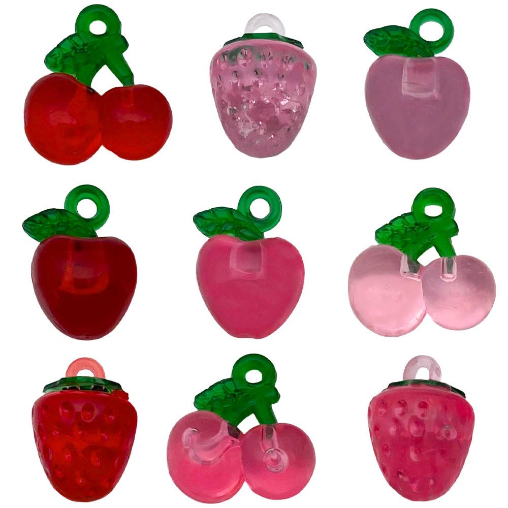3D pryskyřičné simulační ozdoby ovoce: Citronové, hroznové, jahodové, jablečné doplňky pro DIY přívěskové náhrdelníky