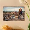 Blechschild Vintage Langlebige Metallplakette Wanddekor Zuhause Büro Bar Man Cave Chopper Motorrad Biker Mädchen Wandkunst