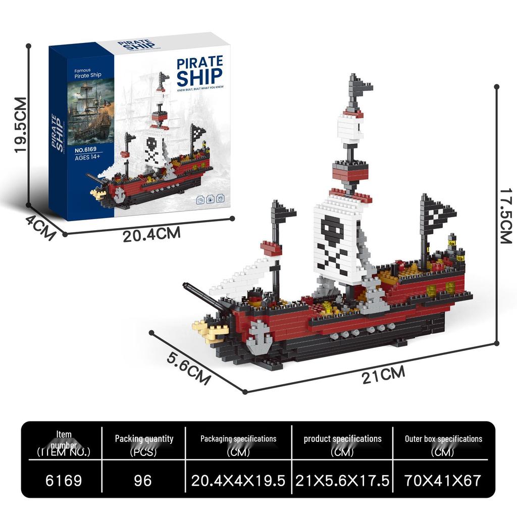 Titanic Pirate Ship Micro-Particle Building Blocks Puzzle Toy DIY 
