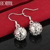 925 Sterling Silver Round Bead Pierced Earrings Fashion Jewelry
