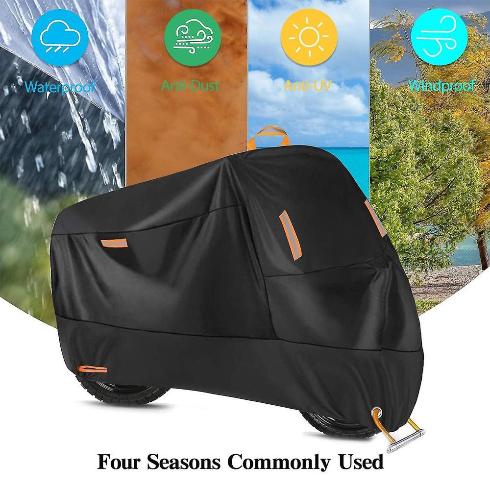 Motorcycle Cover Outdoor Waterproof Motorcycle Tarpaulin 210D Thickened Polyester UV Protective Cover for Motorcycle Scooters