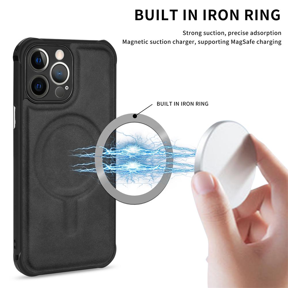 Vintage Armor For Magsafe Magnetic Case For Iphone 13 14 12 11 Pro Max Plus X Xs Xr 7 8 Se Wireless Charge Shockproof Defender