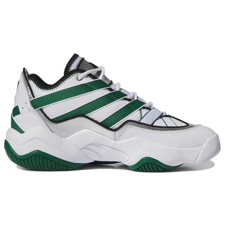 Adidas Originals Top Ten Leather Non-Slip Mid-Top Retro Basketball Shoes Unisex Sneakers White Green IF1066
