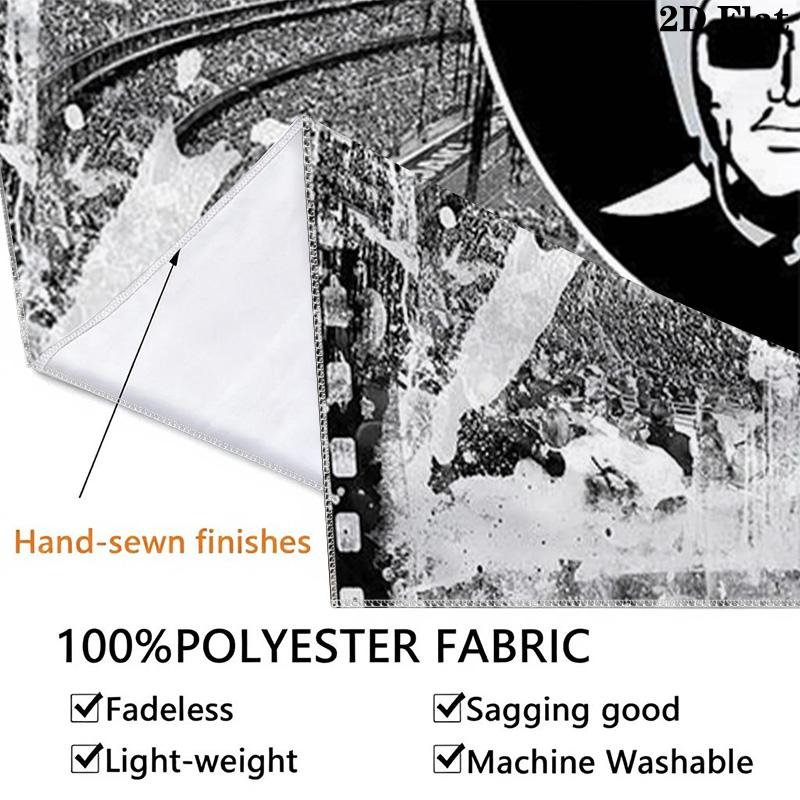 Las Vegas Raiders Wall Tapestry Aesthetic Wall Hanging Printed Fabric Blanket Decorative Tapestries for Bedroom Living Room Home Decor