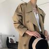 2025 Damen Khaki Midilanger Trenchcoat: Britischer Stil, Taillenformend, Lässige Eleganz.