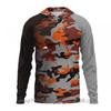 Mens Ice Silk Long Sleeve Fishing Shirt With Integrated Camo Face Cover Hood UPF50 Sun Protection Lightweight Quick Dry