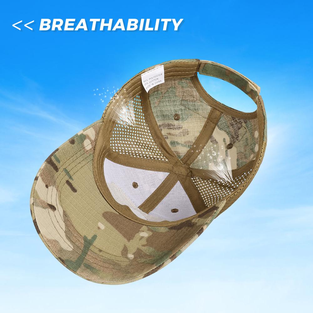 Outdoor Skull Camo Baseball Hat Tactical Army Fans Duck Tongue Hat Velcro Grid Embroidered Hat Sun Protection Hat