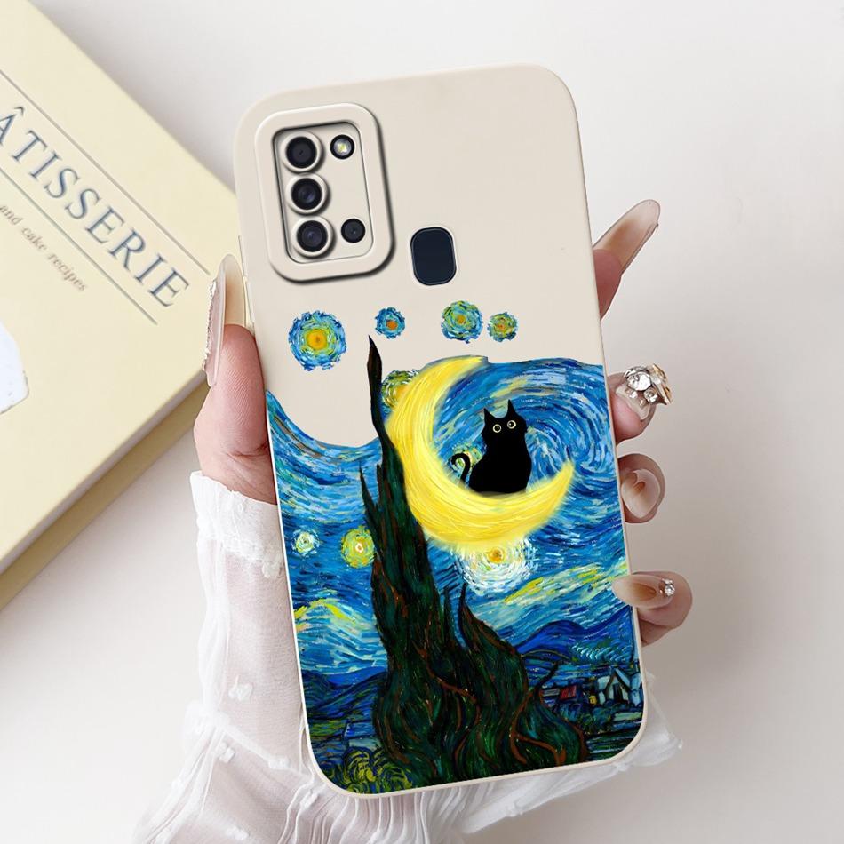 For Samsung Galaxy A21s Case Samsung A21S A 21S SM-A217F Elegant Printing Soft Silicone Camera Protective Shockproof Phone Cases
