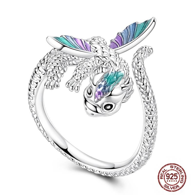 Free Size 925 Sterling Silver Ring Butterfly Sun Moon Sunflower Crystal Original Adjustable Rings for Women Wedding Jewelry Gift