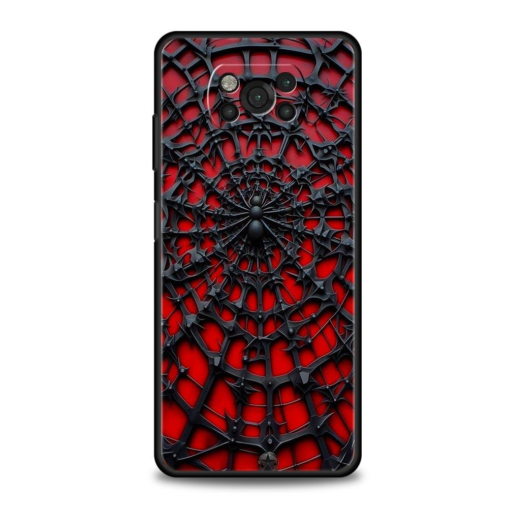 Spider Web Phone Case Cover for Xiaomi Poco F7 Ultra F6 F5 F4 F3 X6 X5 X4 X3 NFC C51 C55 M4 GT 5G Soft TPU Shell Fundas Capas
