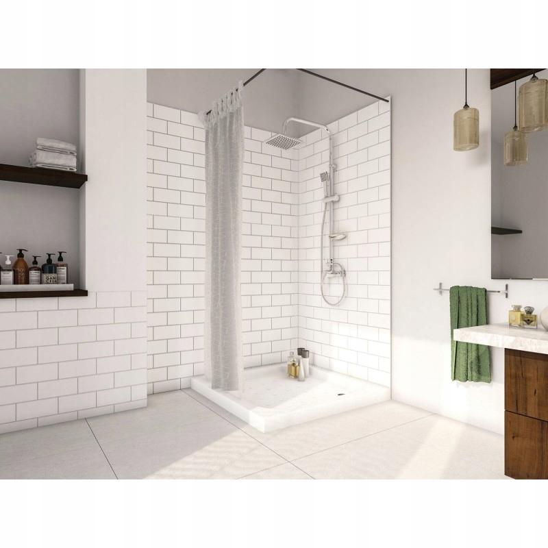 Slim Square surface-mounted shower set with chrome tap