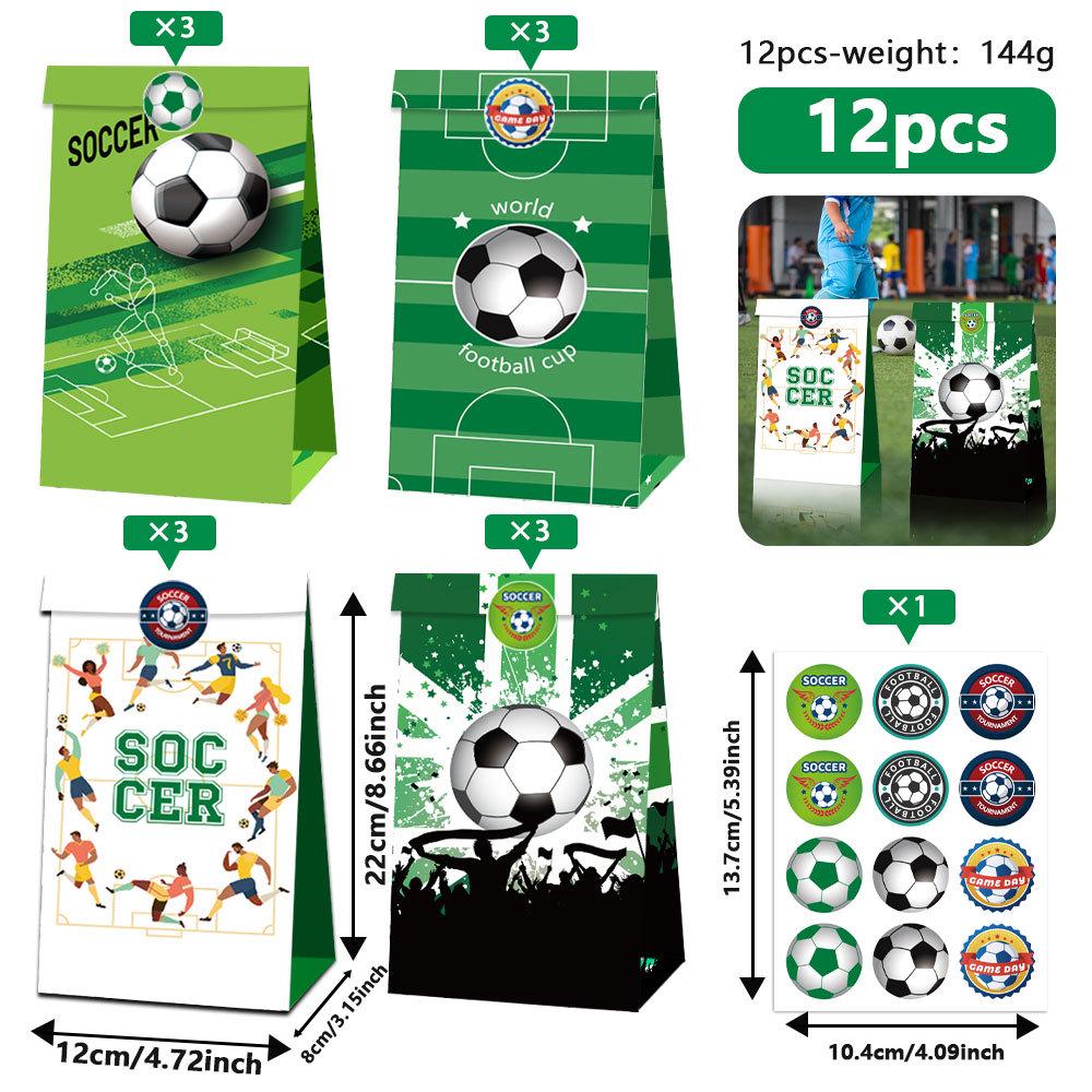 European World Cup Football Green Field Sticker Set in Cowhide Paper Bag