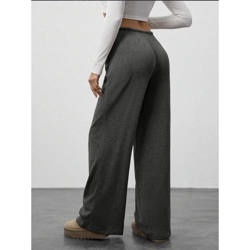 JKASHDK Women's Fashion Casual Solid Color Print High Waist Trousers Pants & Capris