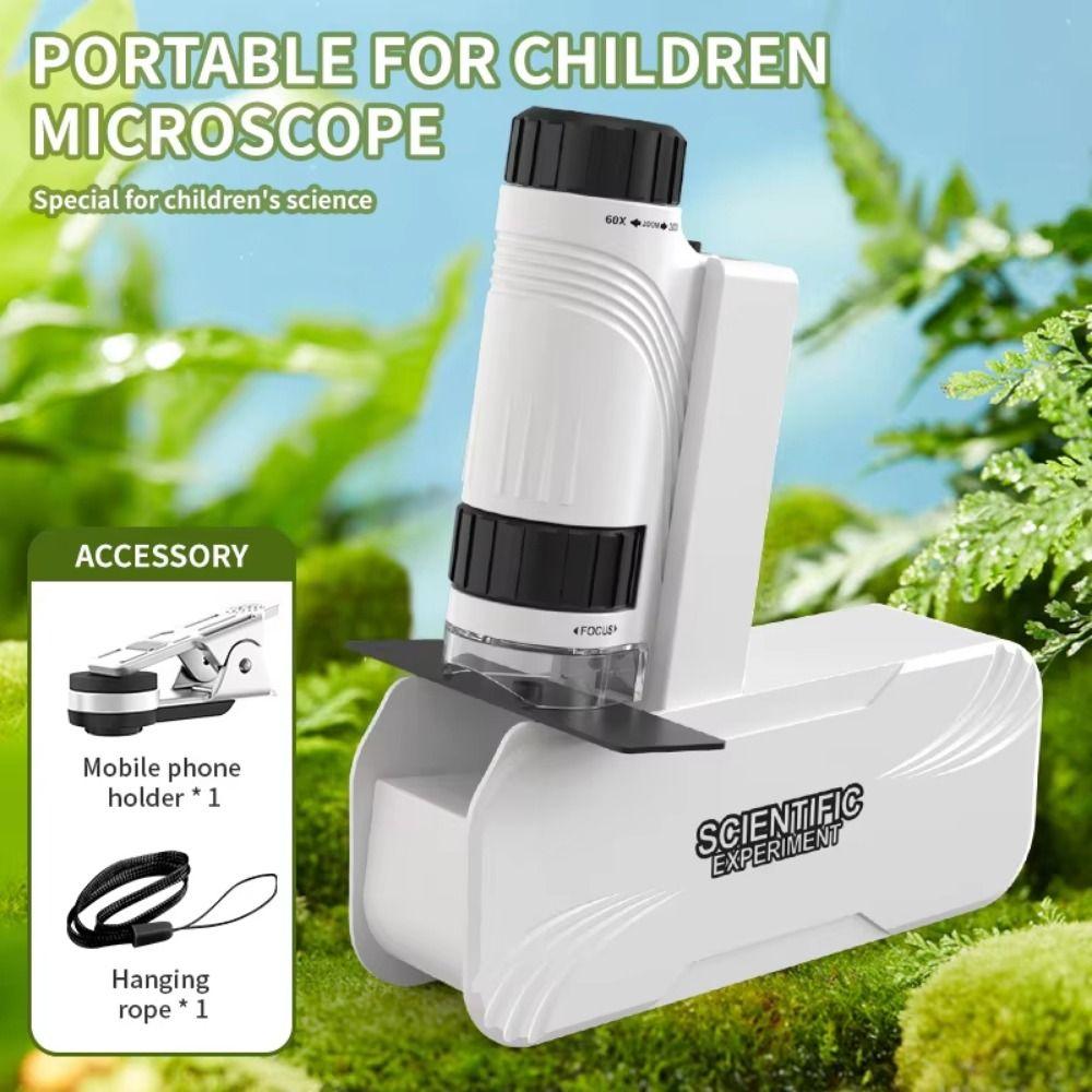 With LED Light Portable Handheld Microscope Toy Mini Microscope for Kids  Student Science Lab