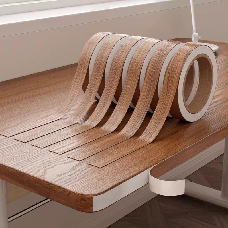 1 pezzo 10m Nastro Sigillante per Bordi Effetto Legno Marrone, Adesivo per Trattamento Bordi in Legno, Adesivi Effetto Legno Multimisura - Facili da Applicare