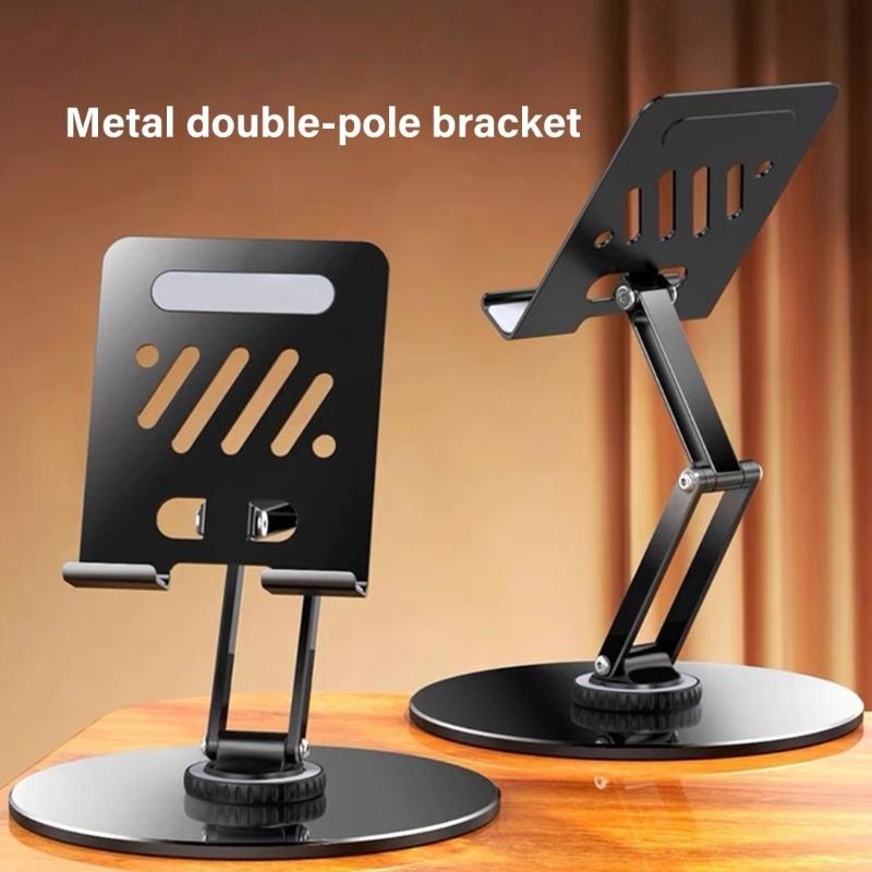 Aluminium Metall Tablet Ständer Halter mit 360 Grad drehbarer Basis Verstellbar Geeignet für Videokonferenzen Film schauen