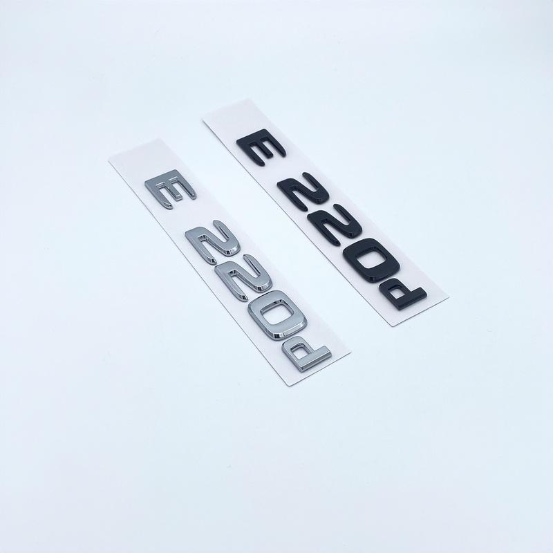 E200 E260 E300 E400 E450 E220d E350e E300de 4MATIC Chrome Black Letters Numbers Emblem For W213 Series Car Sticker Accessories