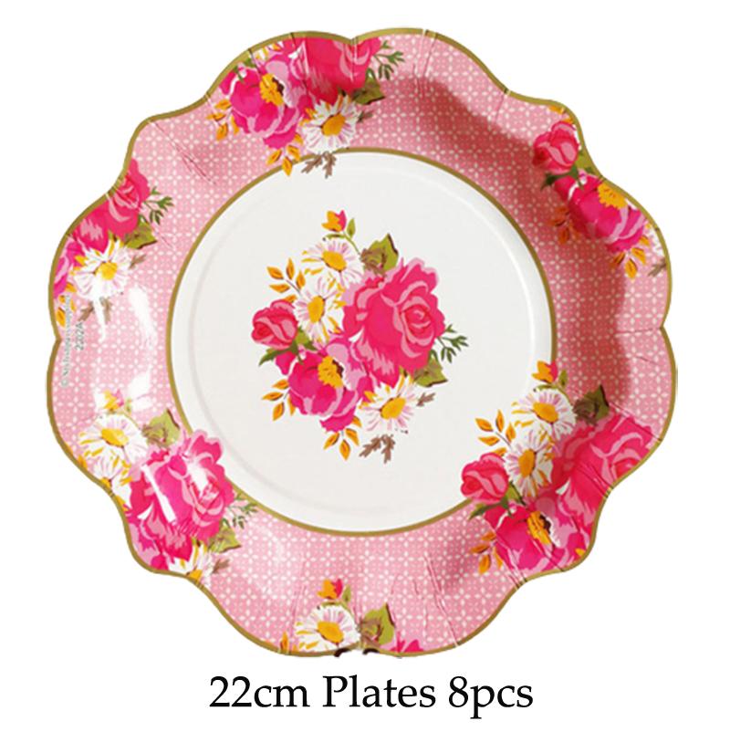 Chinese Style Blue and White Porcelain Paper Plates Cups Party Baby Shower Wedding Birthday Children Disposable Tableware Dish