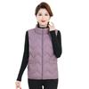 Herbst und Winter Damen einfarbige Mutterweste Stehkragen kurze winddichte warme Damenweste mittleres Alter und ältere ärmellose Jacke