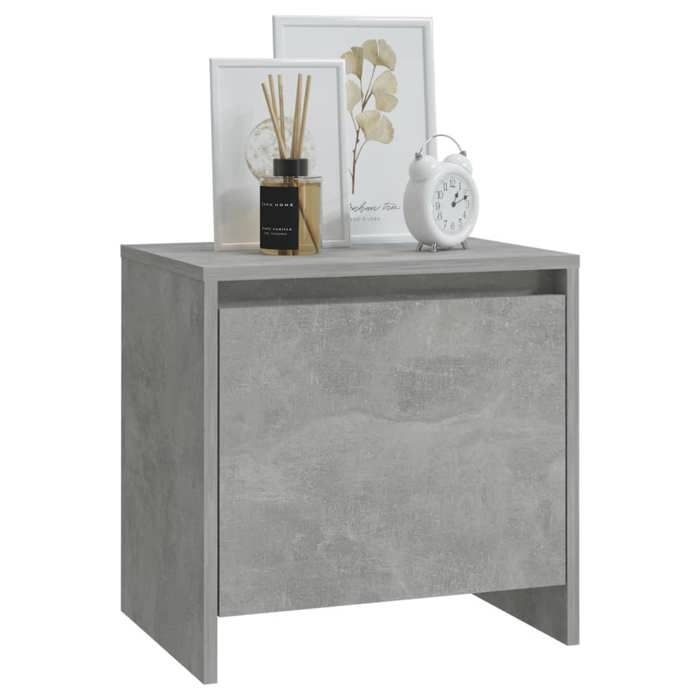 Table de chevet - Maison Exclusive - Gris béton - Bois d'ingénierie - 45 x 34 x 44,5 cm