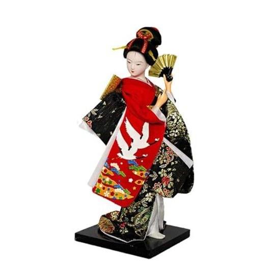 Yajuyi 25cm Japan Geisha Kimono Doll Figurine Japanese Souvenir Gift Foreigners Cabinet Store Bedroom Model Style Decoration Traditional Culture Dance