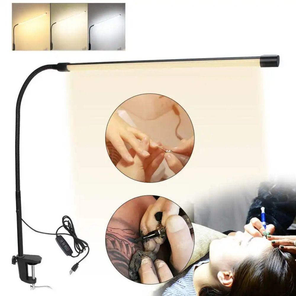 

Eye-Caring Desk Light with Clamp Long Arms Clip on Reading Study Light Nail Art Lamp Beauty Salon