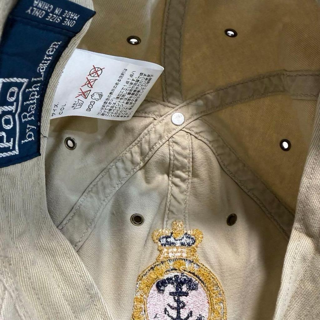 Used Polo Viral Ralph Lauren Cap Patch Embroidery Beige