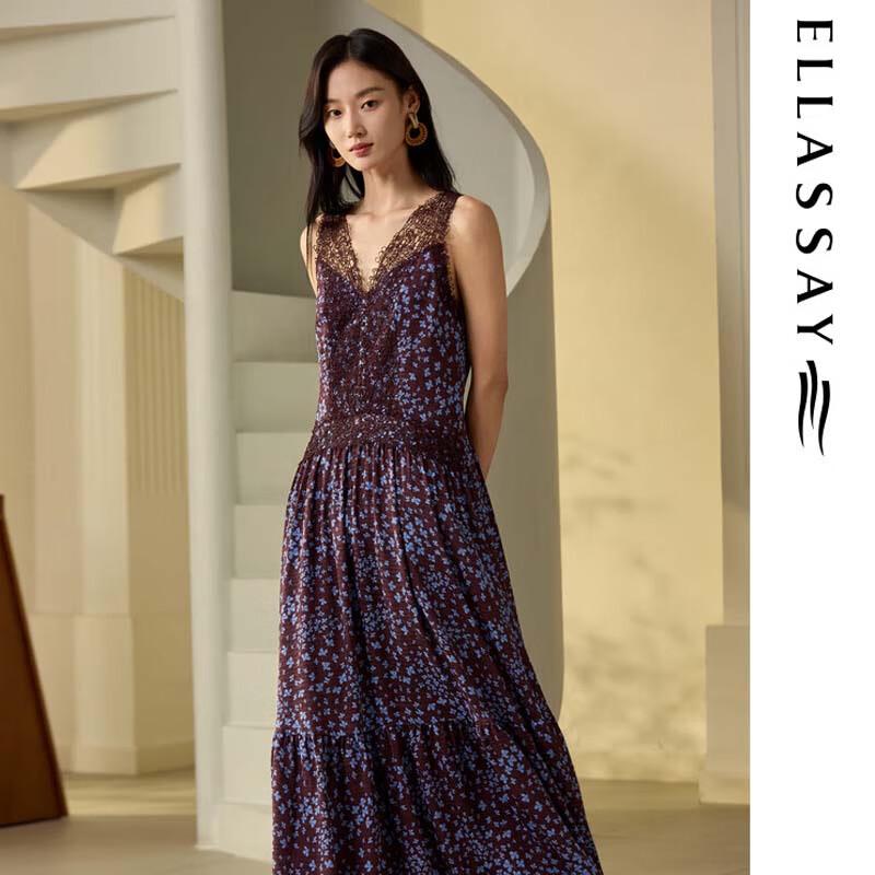 ELLASSAY Deconstructed Elegant Deep V-neck Mid-length Dress