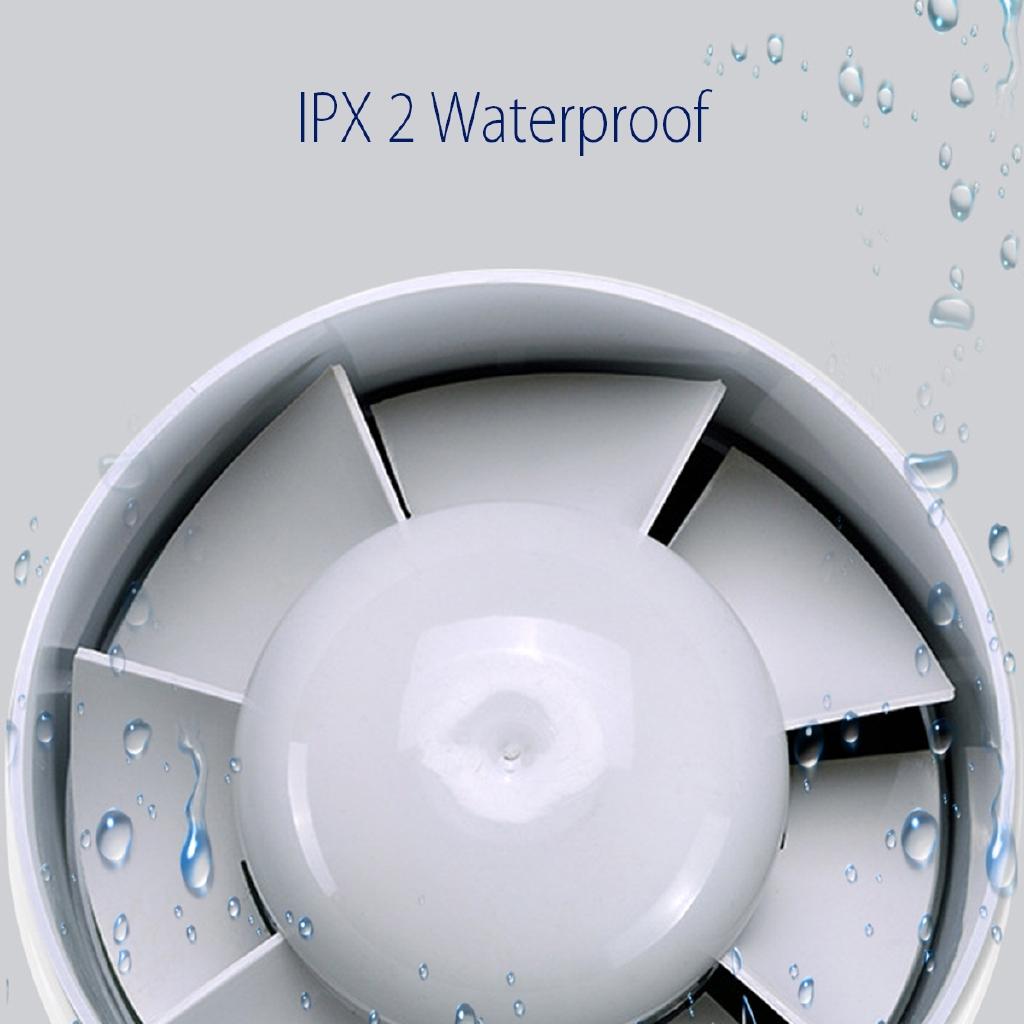 4 Inches Waterproof Exhaust Fan Low Noise Home Bathroom Kitchen Bedroom Toilet Ventilator Fan Hotel Wall Silent 14W 220V