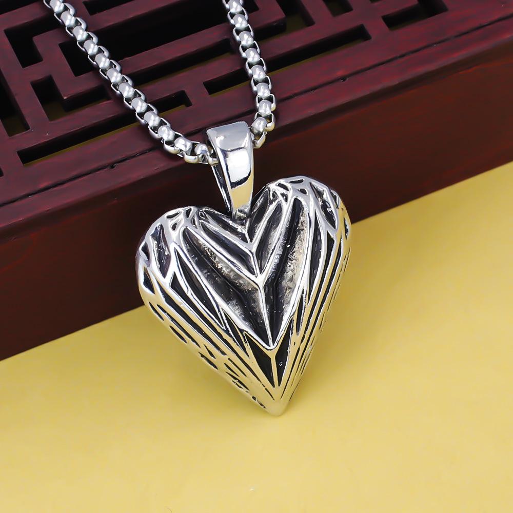 

Чоловіче намисто Панк-стиль Серце Литий Любов Прикраса Підвіска 50CM(Necklace Size) срібний