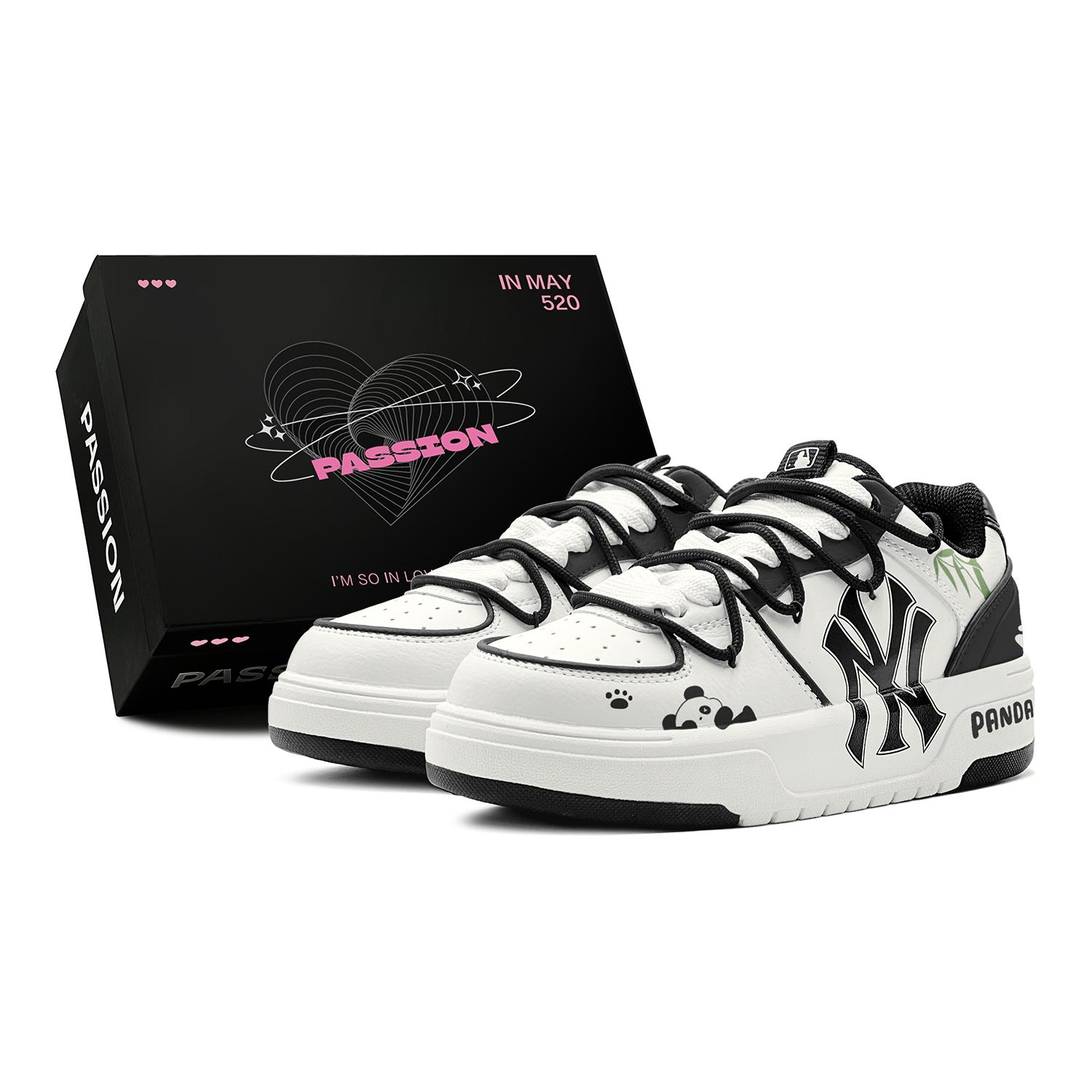 MLB Chunky Liner National Treasure Panda, Fun Graffiti Slip Resistant Slip Resistant Low top Skateboard Shoes Unisex 3ASXCA12N-50WHS(TeamS-) 36.5
