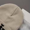 1/2/3Pcs Unisex Winter Beanie Hats, Solid Color Knitted Warm Outdoor Caps With Embroidered Hand Washable