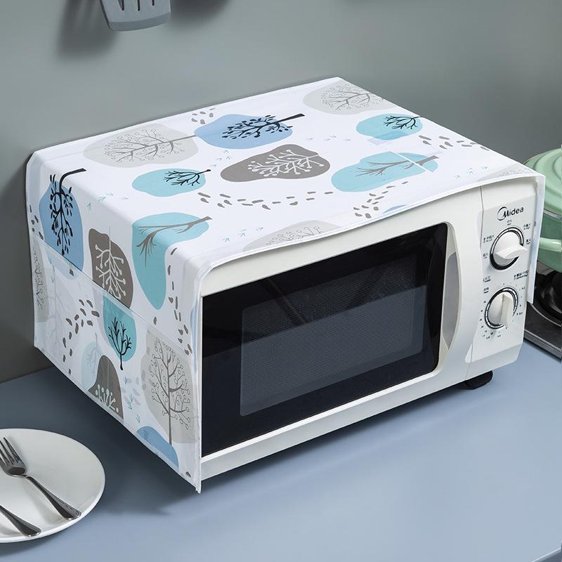 Cartoon Microwave Oven Dust Cover with Hanging Storage Bag