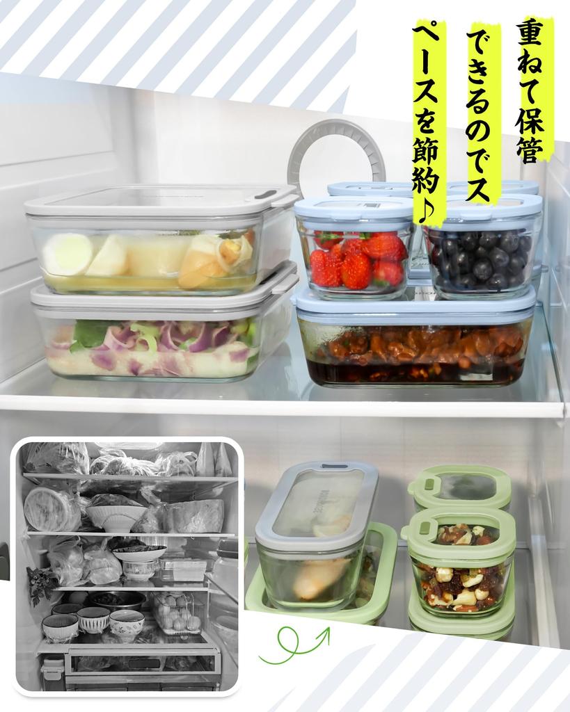 BOROHOUSE Glass Storage Set X 1 X and Freezer Silicone Airtight Lunch Box Set Lunch and Cleaning Perfect for Baby Gray Heat-Resistant Containers,