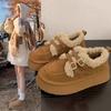 Fleece Birkenstocks New winter thickened warm plush cotton shoes platform snow boots