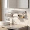 Stainless Steel Punch-free Wall Storage Rack Wall Mounted Toothbrush Holder  Bathroom
