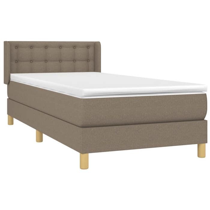 Maison Exclusive - Sommier à lattes de lit avec matelas Taupe 100x200 cm Tissu