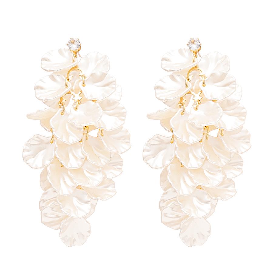 Elegant Pearl Petal Tassel Earrings - High-End, Versatile Design with a Touch of Luxury