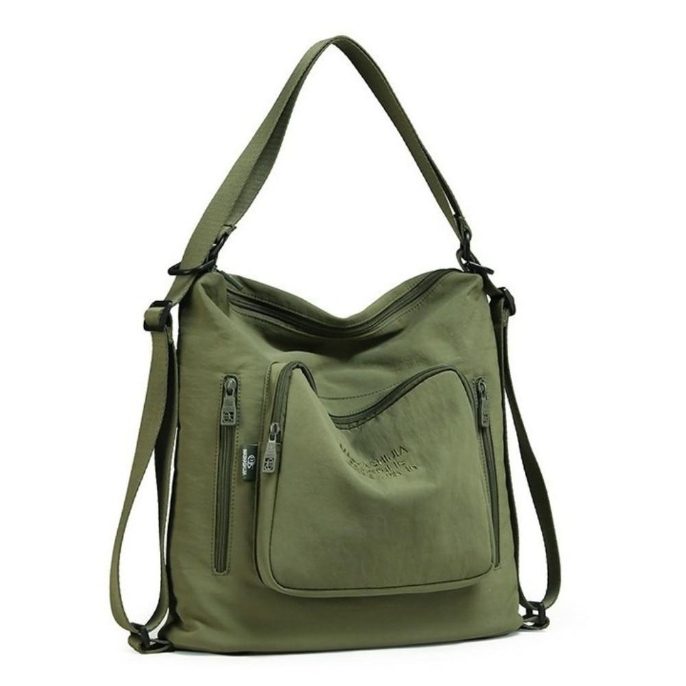 Borsa a tracolla in nylon impermeabile a doppio uso, grande capacità, multi-tasche, zaino da viaggio, borsa a mano