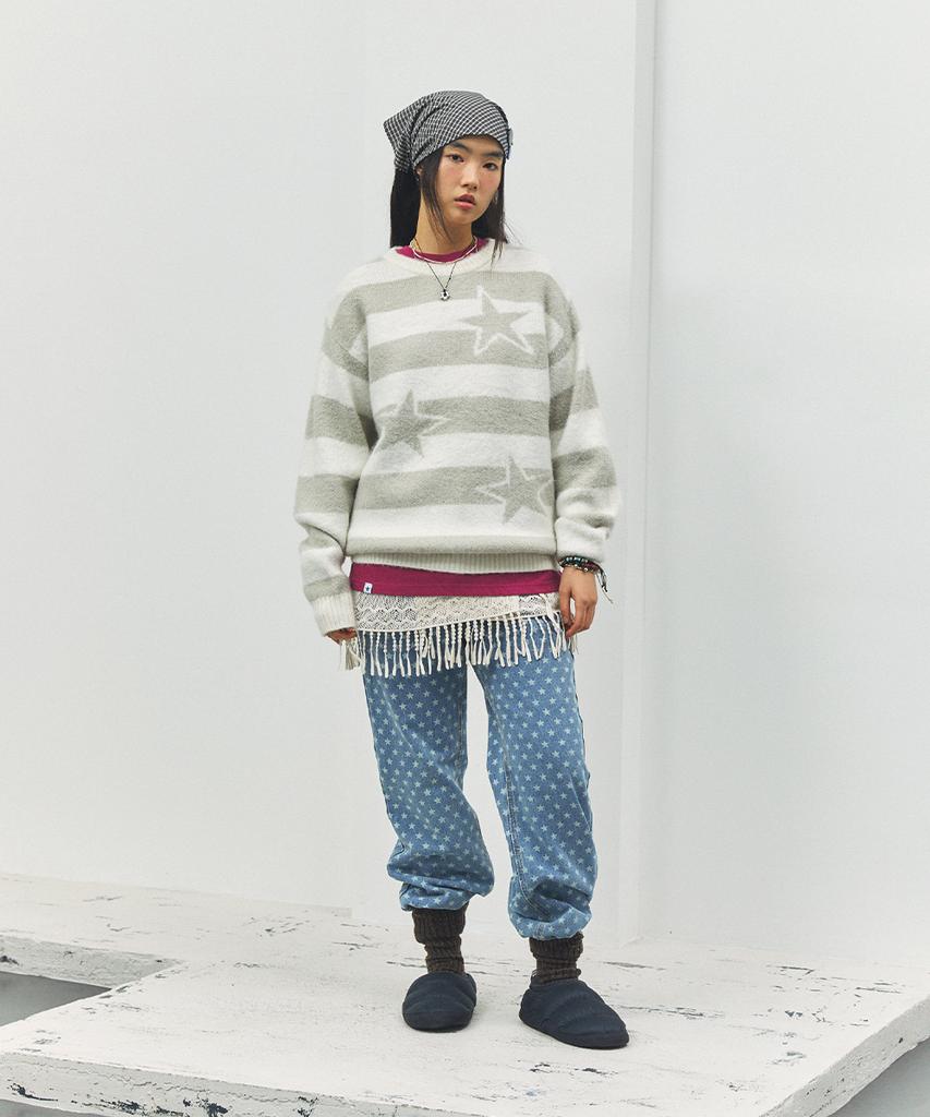 CAVISH Gepunkteter Sternen-Strickpullover Elfenbein(Cv2Ffuk600A)