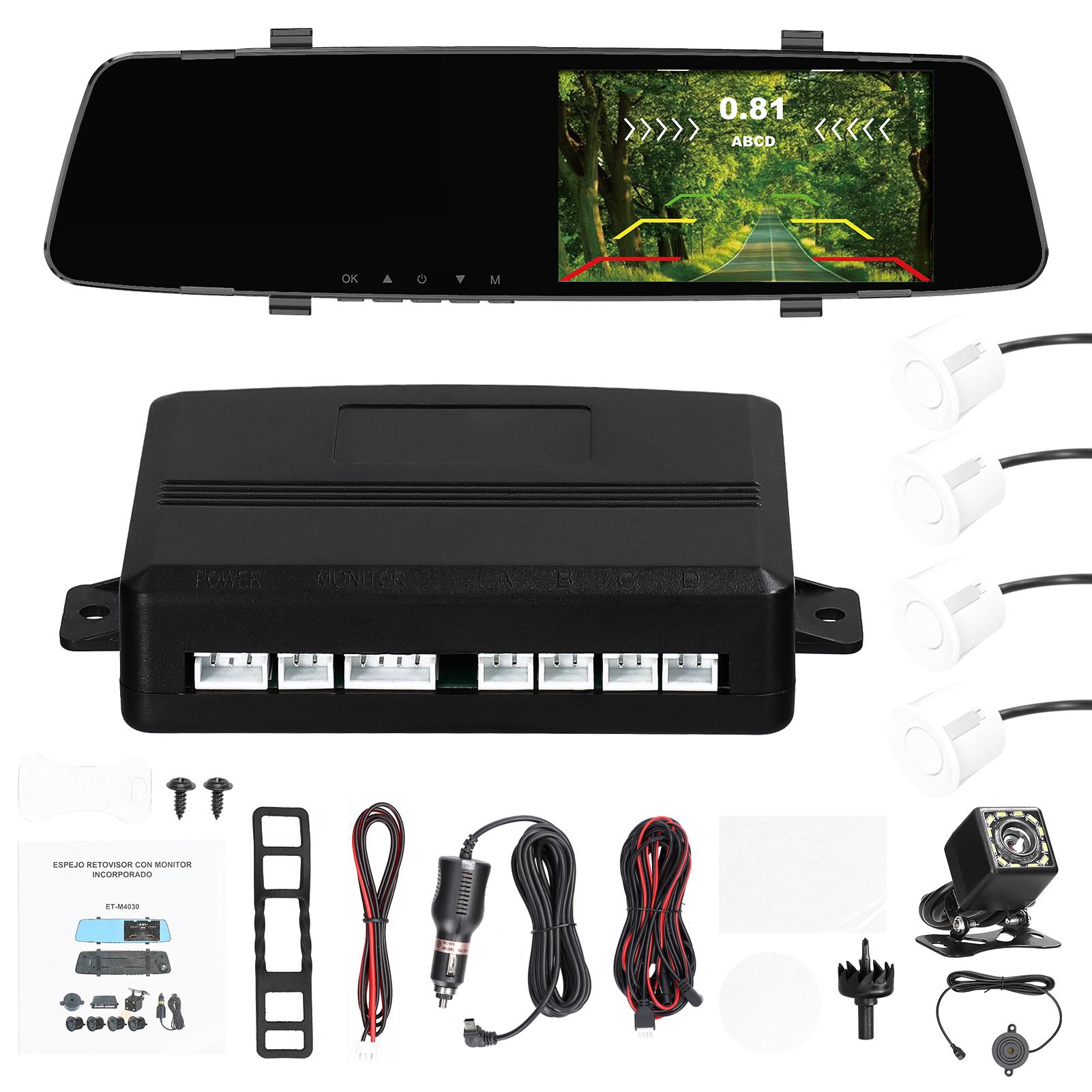 

Видеорегистратор 1080P с 4 датчиками парковки, радары заднего хода, передняя и задняя двойная камера, вождение