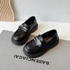Fashion Girl Shoes 2025Autumn New British Style Kids Leather Shoe Simple Girls Casual Shoes Comfort Thick Soled Mary Jane Shoe